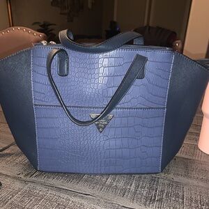 Guess Shoulder Crossbody Purse Textured Navy Blue and Blue Women's Bag